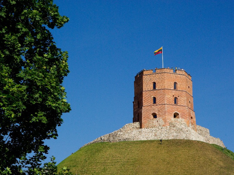 Je kan naar de Giminidos toren klimmen voor een prachtig uitzicht over Vilnius