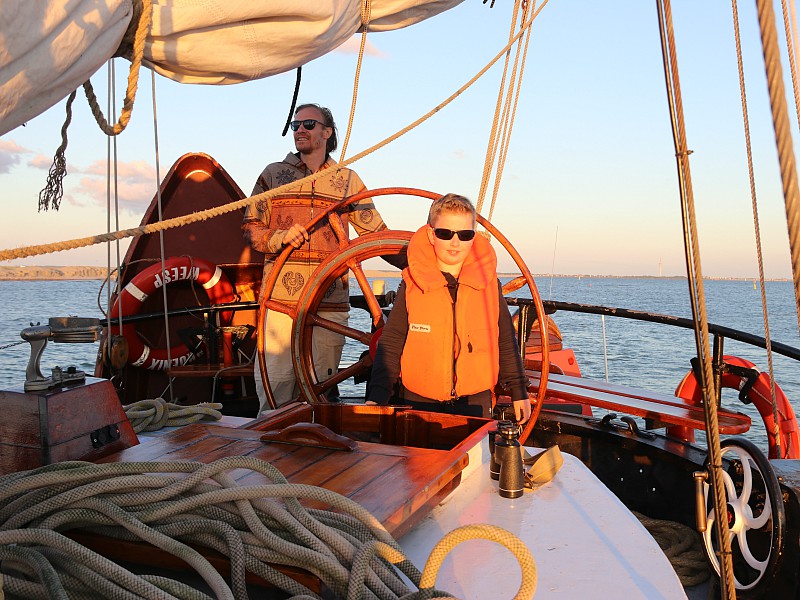 Aankomst bij zonsondergang....