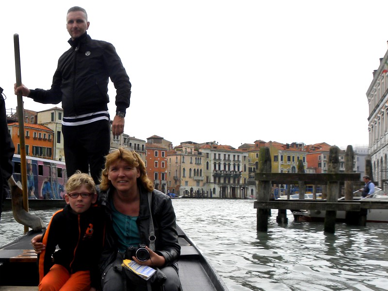 Samen met Zeb in een gondel in Venetië