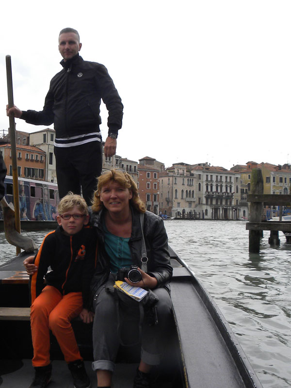 Samen met Zeb in een gondel in Venetië