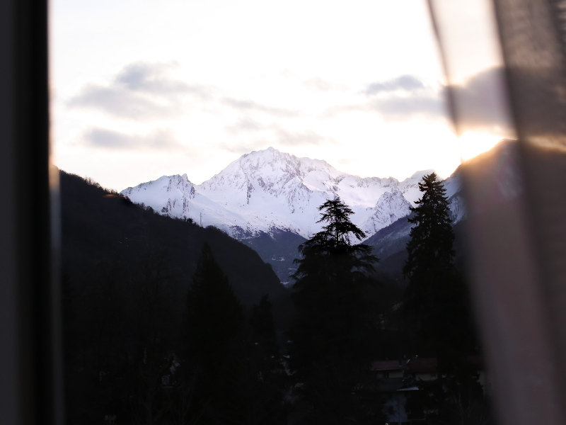 Uitzicht vanuit het slaapkamerraam van Grand Hotel des Thermes in Brides-les-Bains