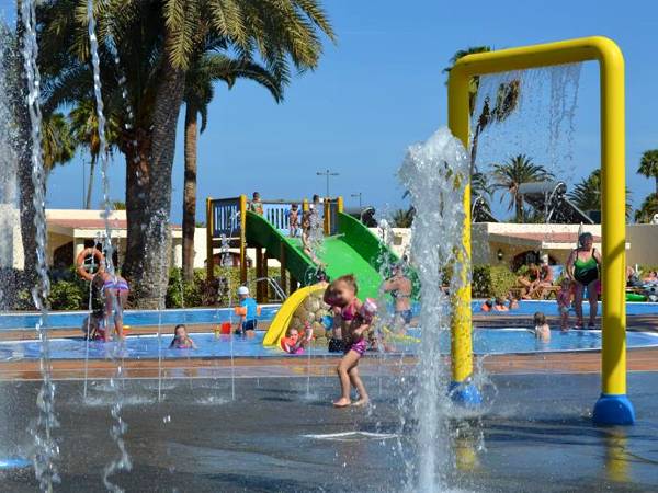 Het waterspuitpark bij Parque Cristobal