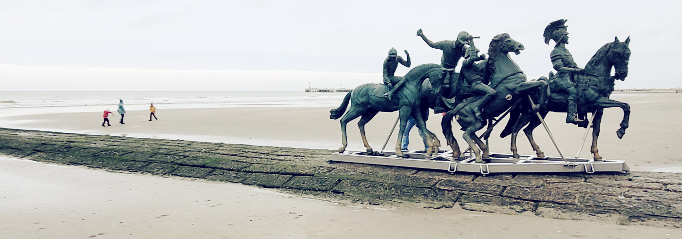 Kust in de winter bij Nieuwpoort