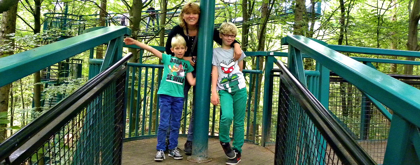 Met de jongens op het boomkroonpad in Drenthe