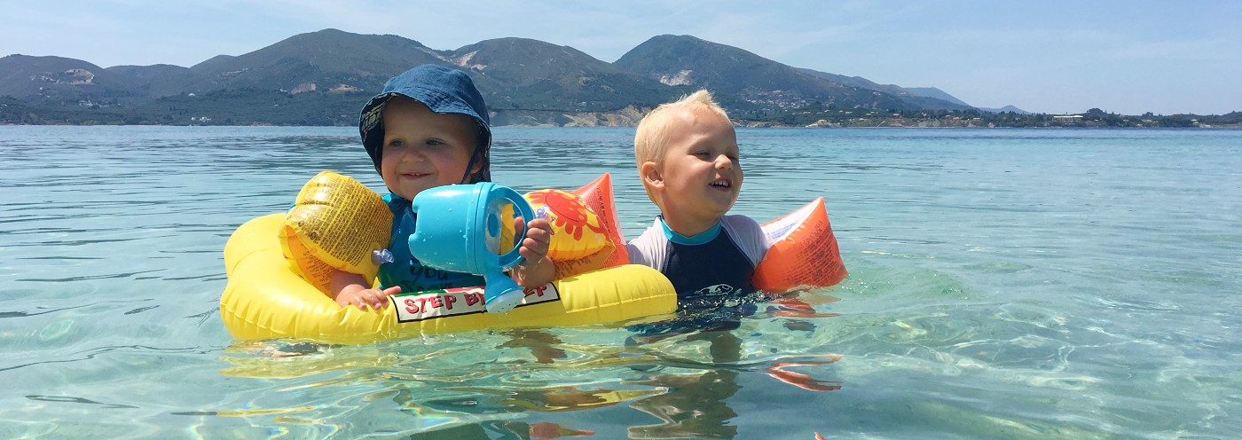 Waterpret in zee bij Zakynthos