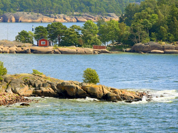 Mooie eilanden voor de kust van Finland