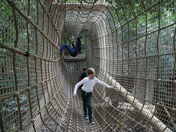 Ook papa mag mee klimmen in de Jungle Dome van Center Parcs Heijderbos!