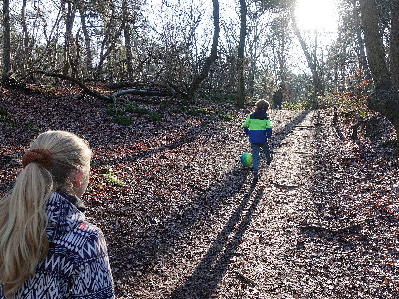 Met de kids lekker wandelen in het bos.
