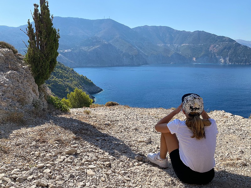 Uitzicht op een baai in het Zuiden van Kefalonia