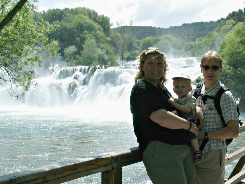 Bij de Krka watervallen in Kroatië