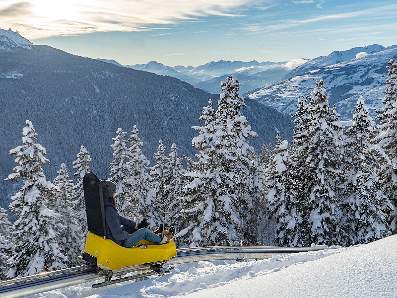 Schitterend uitzicht tijdens het rodelen met de X'Treme Luge monorail slee  in La Rosiere