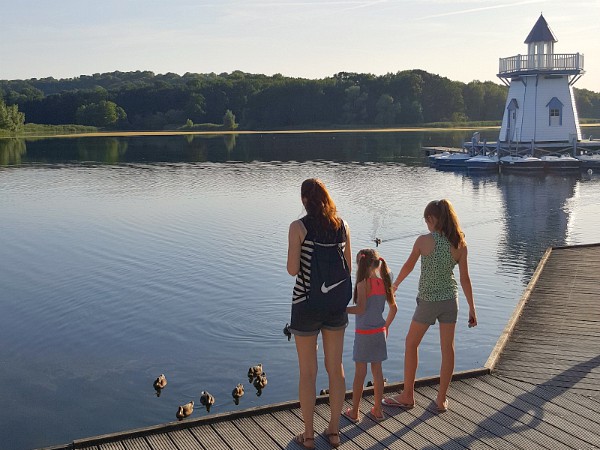 Eendjes kijken in Le LAc d'Ailette