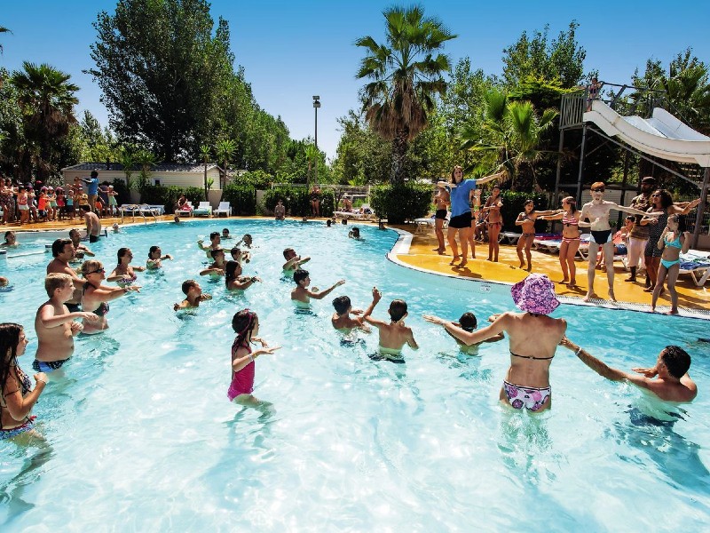 Aquagym in het zwembad van Les Sablines