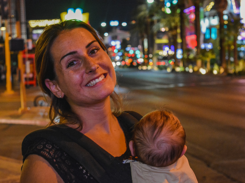 Lisette in Las Vegas met haar kids