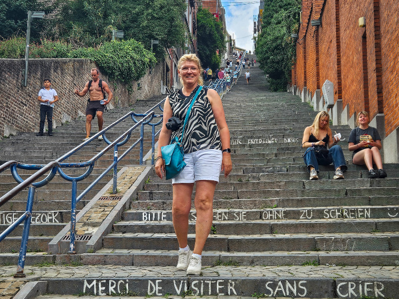 Sabine op de Montagne de Bueren