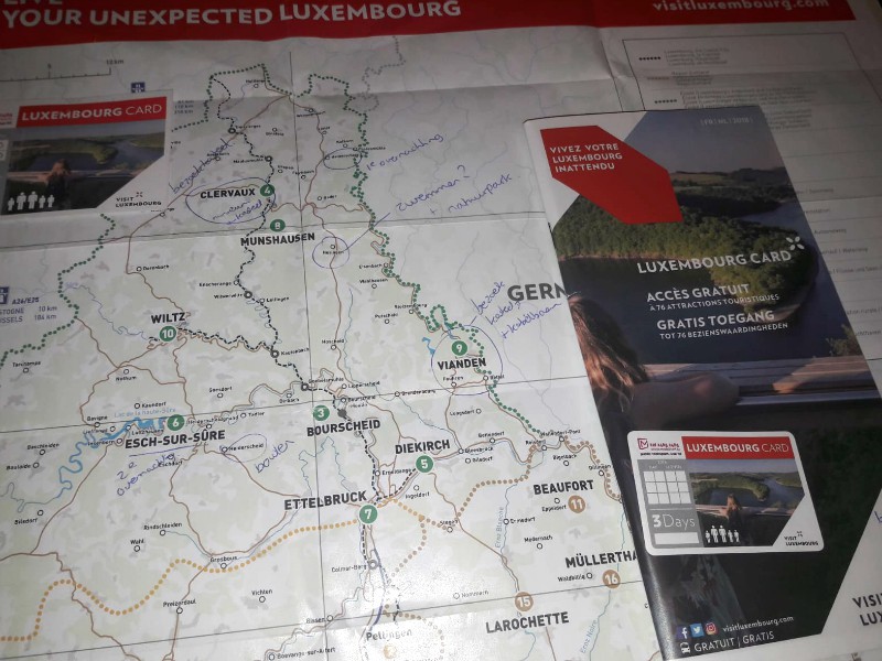 De Luxembourg Card komt met handige landkaart