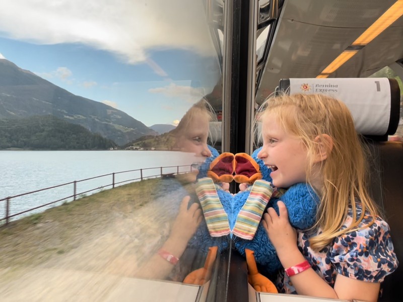 Bernina express tijdens het interrailen