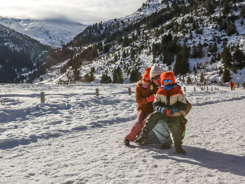 Elisabeth en haar kinderen in Nationaal Park la Vanoise, Plan de Tuéda
