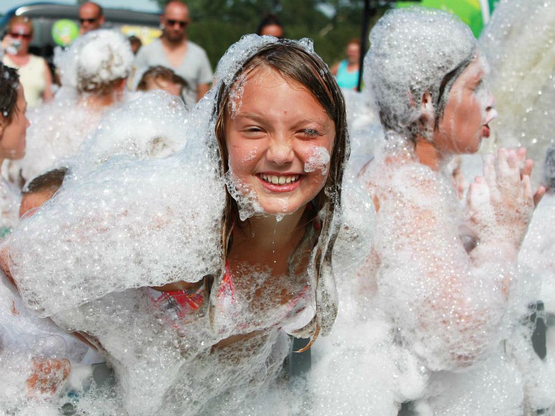 Fun bij de schuimparty