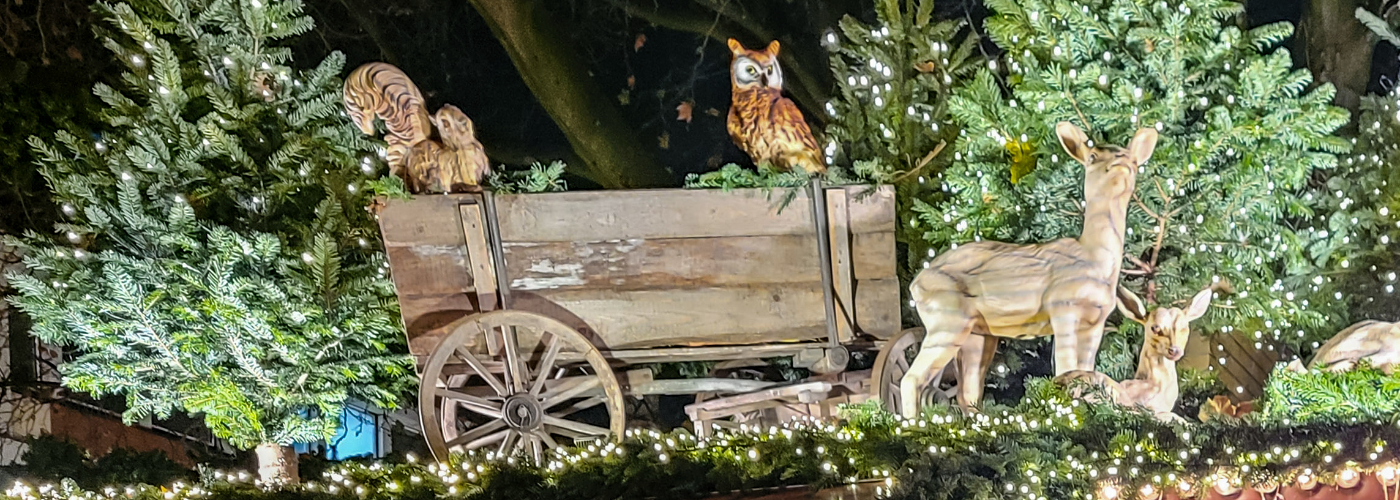 Gezellige kerstaankleding op de kerstmarkt