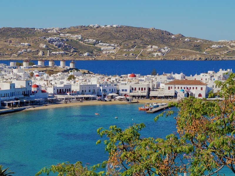 Uitzicht op Mykonos, Griekenland