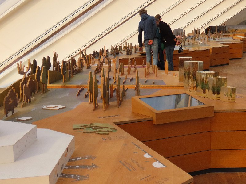 De mannen bekijken de tentoonstelling van Naturkraft