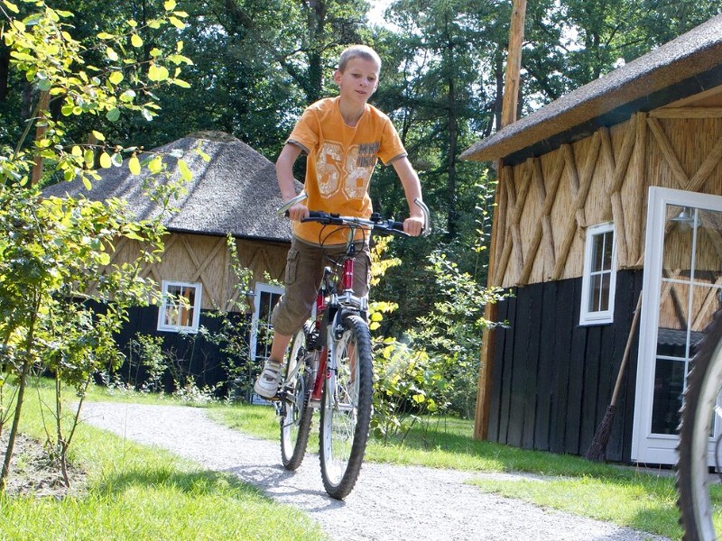 Op de fiets voor de Hooikiep van camping Norgerberg