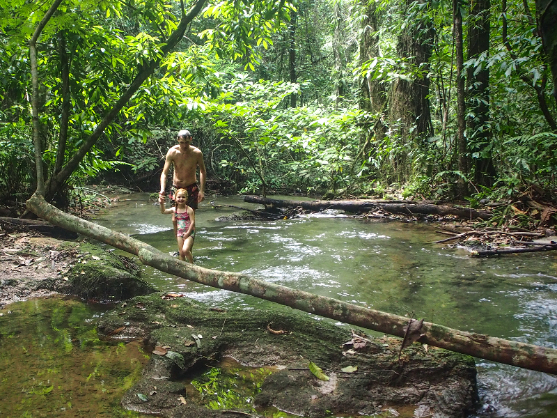 Spelen in het regenwoud vlakbij Phang Nga Bay
