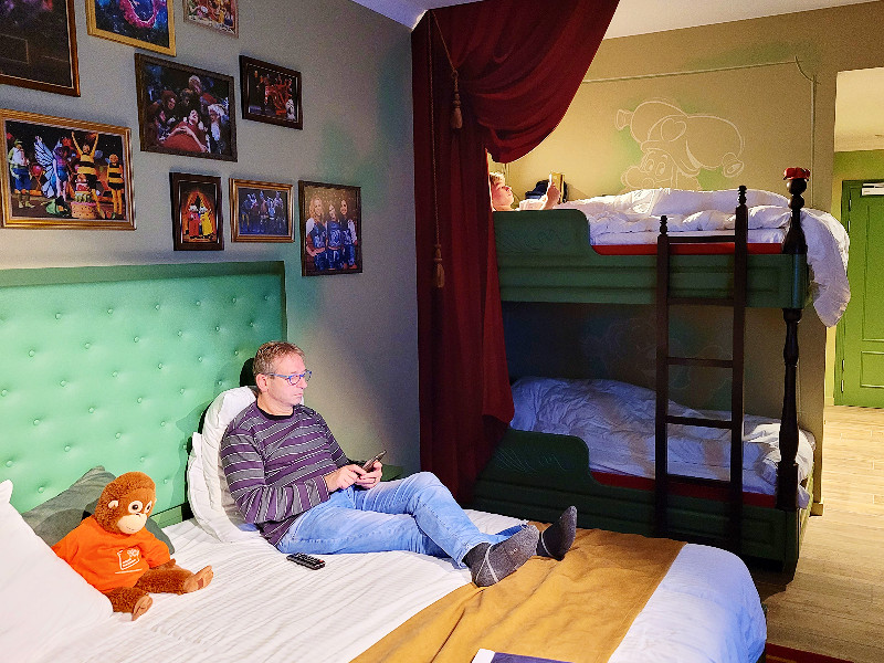Onze kamer in het Plopsa Hotel