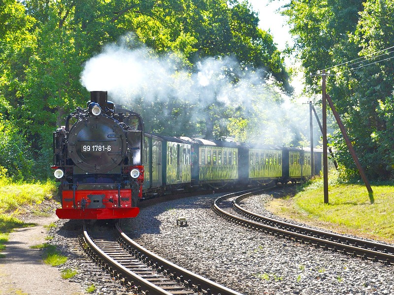 De Rasender Roland stoomtrein op Rügen