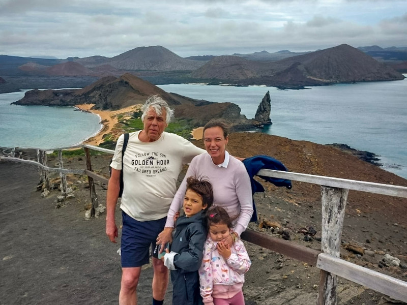 Rebecca met haar gezin op de Galápagos Eilanden