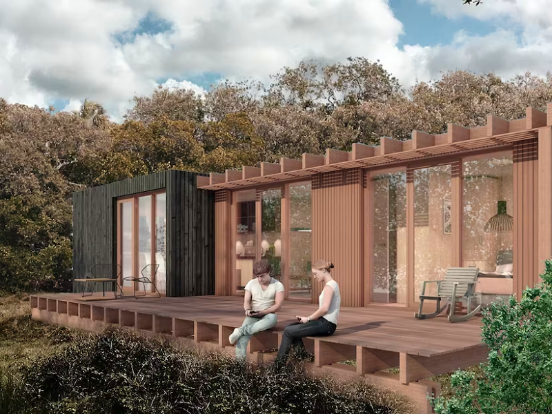 De luxe lodges van het mooi gelegen Roompot vakantiepark bij Brouwersdam in Zeeland.