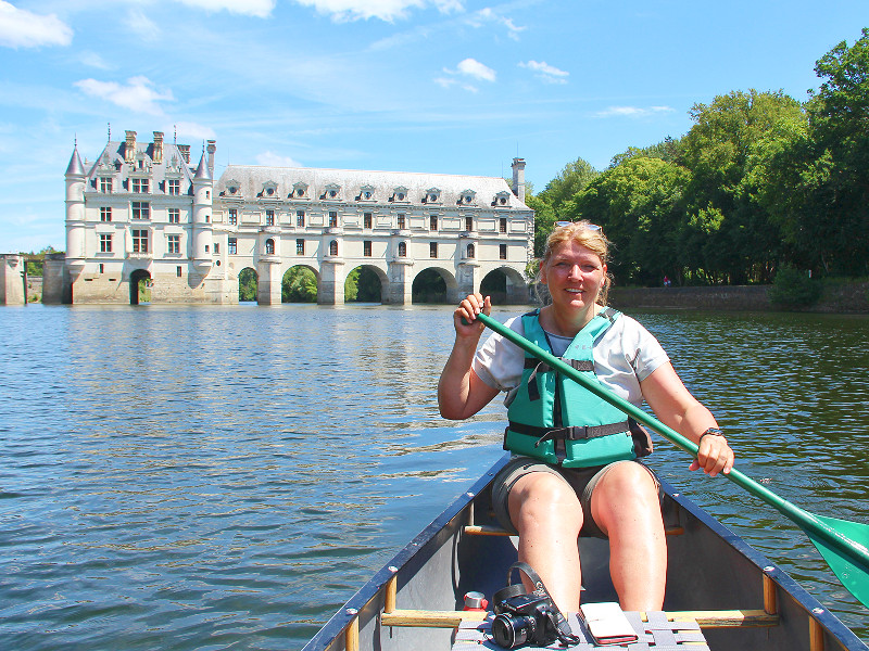 Ik in de kano bij Kasteel van Chenonceau