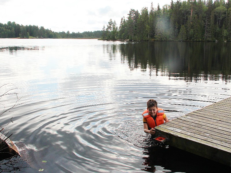 Zwemmen in het Säfssjön meer