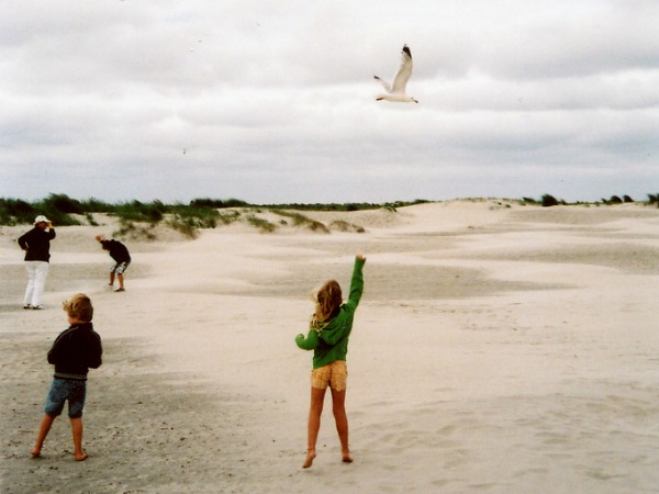 Vliegeren op het strand van Schiermonnikoog