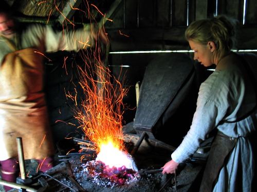 De smid in het Vikingcenter in Ribe