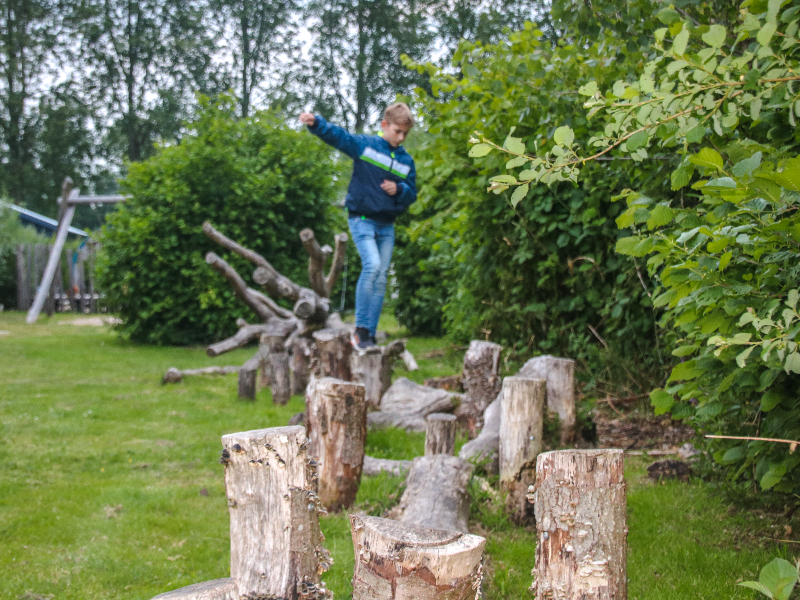 Overal op het park zijn natuurlijk speelmogelijkheden voor de kids te vinden