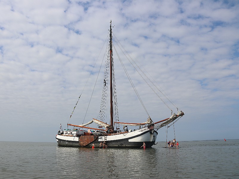 Droogvallen op het wad....