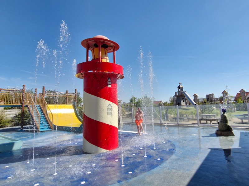 Afkoelen in het spray park