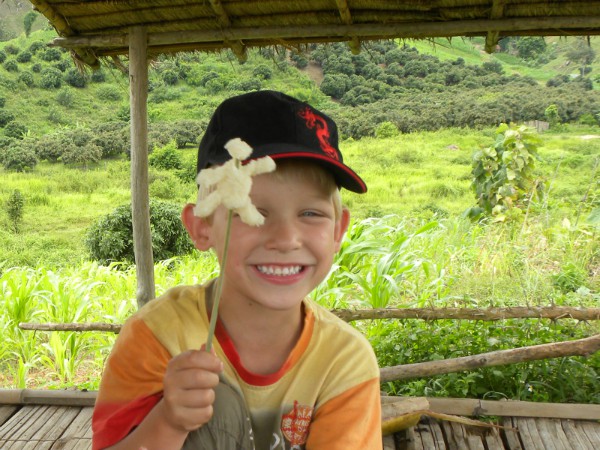 Een mannetje gemaakt van sticky rice, leuk en lekker