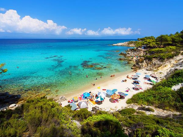 Eén van de prachtige stranden van Chalkidiki