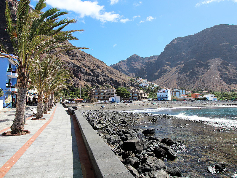 Uitzicht op de Valle Hermoso Strand op La Gomera