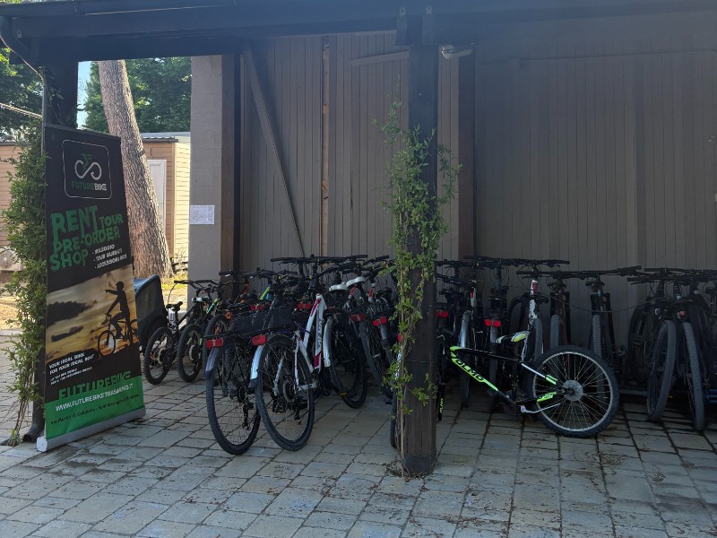 Je kunt veel soorten fietsen huren op de glamping