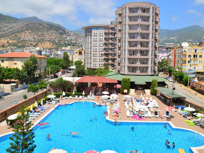 uitzicht over hotel Club Sidar in Alanya, Turkije