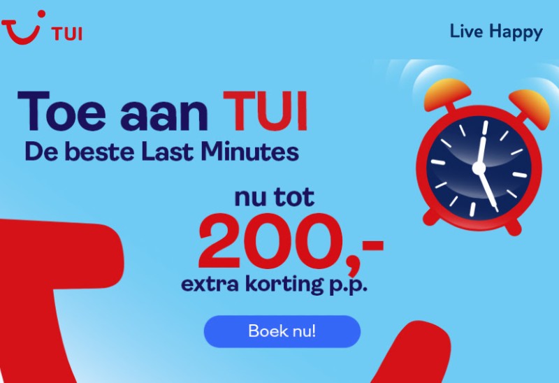 Toe aan TUI last minute korting