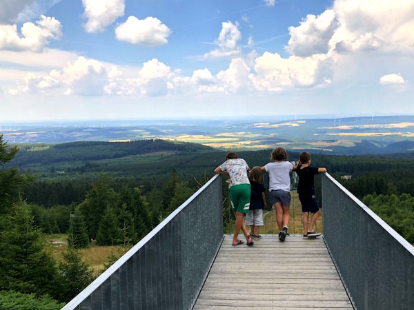 Een prachtig uitzicht over de Hunsrück vanaf de Eberskopf