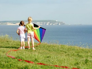 Vliegeren in de natuur van Engeland Vliegeren in de natuur van Engeland