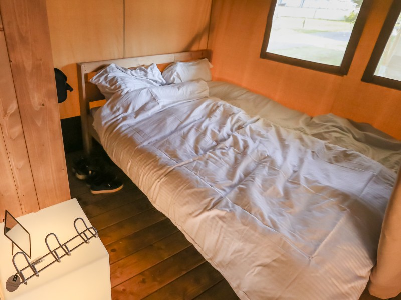 Het tweepersoonsbed van Vodatent tijdens de vakantie in Friesland van Elisabeth
