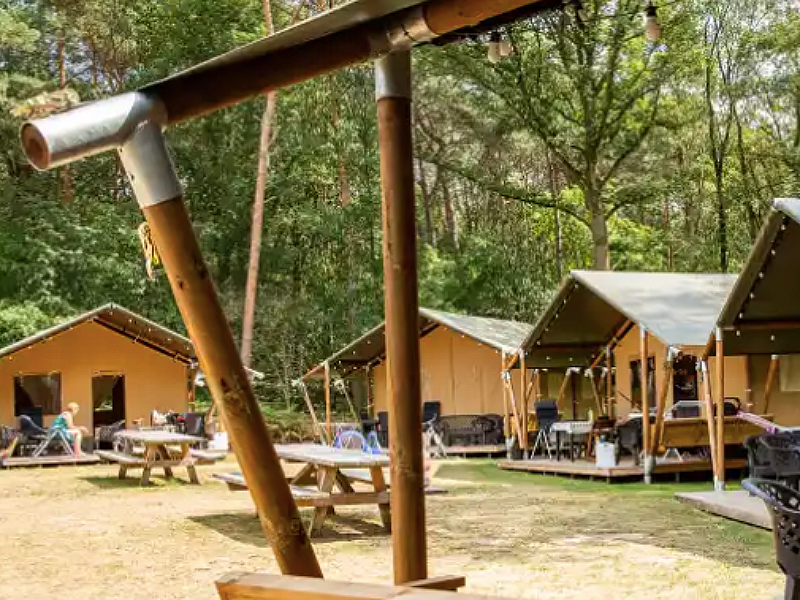 Safaritenten op het Recreatiepark de Wrange in de Acterhoek.