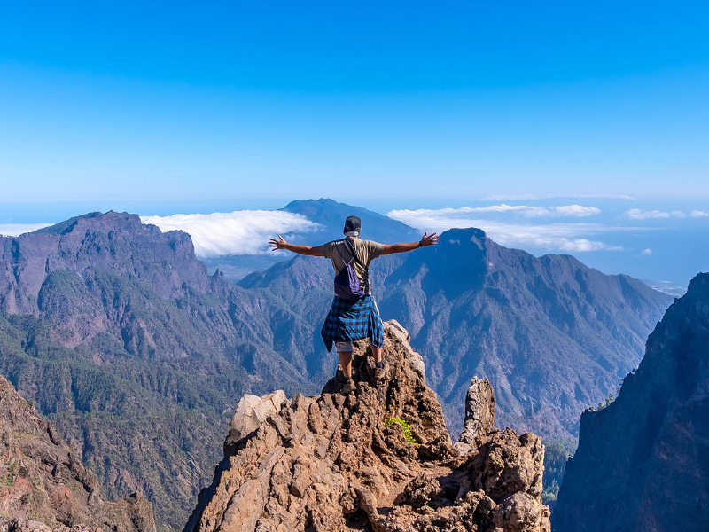 Uitzicht over La Palma vanaf de Caldera de Taburiente.